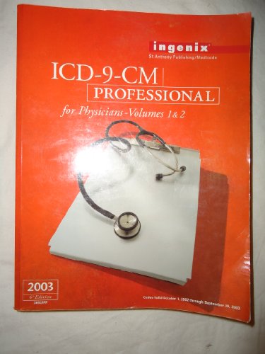 Beispielbild fr 2003 Icd-9-Cm : Professional for Physicians : International Classification of Diseases, 9th Revision, Clinical Modification, Effective October 1, 2002 zum Verkauf von HPB Inc.
