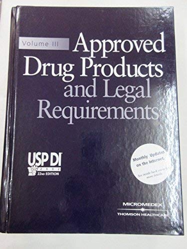 9781563634079: Approved Drug Products and Legal Requirements: Usp Di 2002