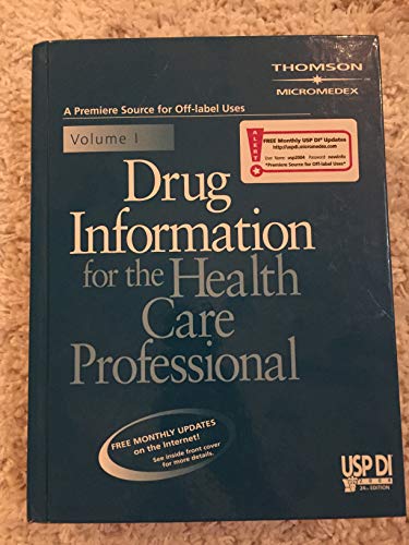 Beispielbild fr Usp Vol I Drug Info Health Vol: Volume I (USP DI: v.1 Drug Information for the Health Care Professional) zum Verkauf von SecondSale