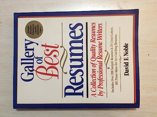 Beispielbild fr Gallery of Best Resumes: A Collection of Quality Resumes by Professional Resume Writers zum Verkauf von Wonder Book