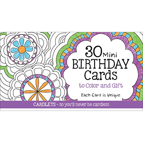 9781563835018: Cardlets: 30 Mini Birthday Cards to Color & Gift