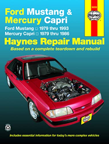 Stock image for Ford Mustang and Mercury Capri Automotive Repair Manual: All Ford Mustang and Mercury Capri Models 1979 Through 1992 (Haynes Automotive Repair Manual Series) for sale by HPB-Red