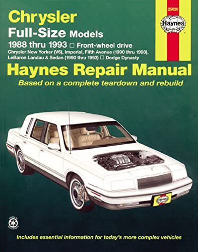 Chrysler full-size FWD & Dodge Dynasty (88-93) & Chrysler Imperial, Fifth Ave, LeBaron Landau & S...