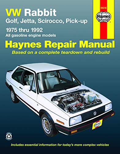 VW Automotive Repair Manual. VW Rabbit, Golf, Jetta, Scirocco, Pick-up. 1975 Thru 1992. All Gasol...