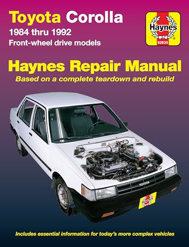 Stock image for Toyota Corolla 1984 Thru 1992 Front-Wheel Drive Models : Automotive Repair Manual (1025) (US model) for sale by Chiron Media