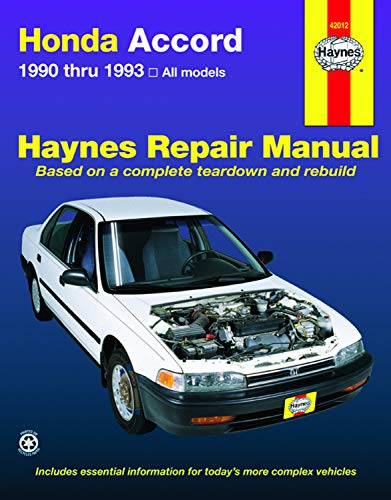 Beispielbild fr Honda Accord (90-93) Automotive Repair Manual zum Verkauf von Blackwell's