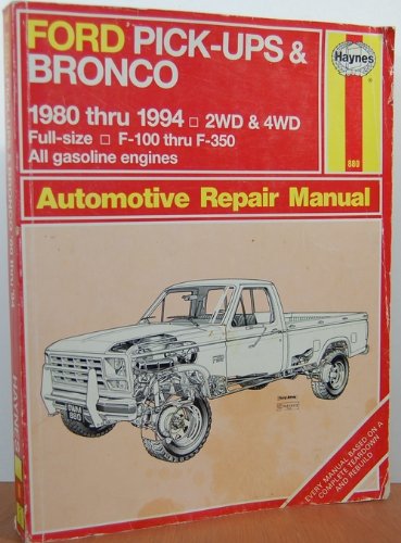 Stock image for Haynes Ford Pick-Ups/Bronco Automotive Repair Manual 1980-1994 for sale by Books of the Smoky Mountains