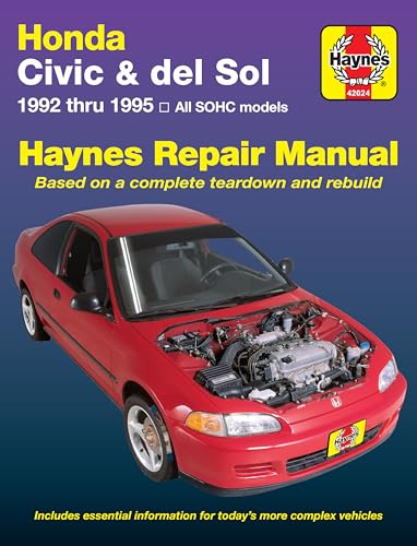 Beispielbild fr Honda Civic & del Sol: 1992 thru 1995 All SOHC models Haynes Repair Manual zum Verkauf von HPB-Diamond