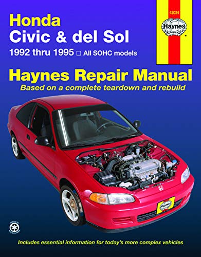 Stock image for Honda Civic & del Sol: 1992 thru 1995 All SOHC models Haynes Repair Manual for sale by Ergodebooks