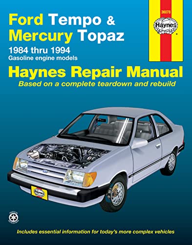Stock image for Ford Tempo,Mercury Topaz 2WD petrol (84-94) Haynes Repair Manual USA (Paperback) for sale by Hippo Books