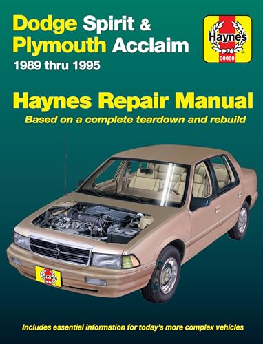 Stock image for Dodge Spirit & Plymouth Acclaim 1989 Thru 1995 (Haynes Repair Manuals) for sale by Half Price Books Inc.