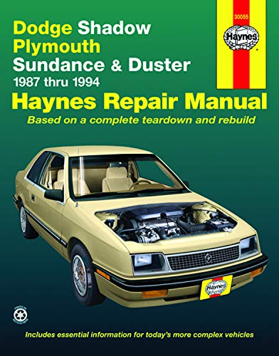 9781563921858: Dodge Shadow, Plymouth Sundance & Duster (1987-1994) Haynes Repair Manual (USA) (Haynes Manuals)
