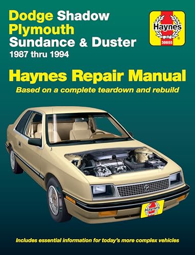 Stock image for Dodge Shadow, Plymouth Sundance & Duster (87-94) Haynes Repair Manual (Does not include information specific to flexible fuel models. Includes vehicle . specific exclusion noted) (Haynes Manuals) for sale by Wonder Book