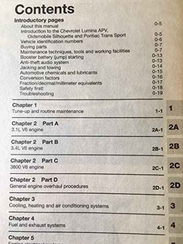 General Motors Chevrolet Lumina Apv, Oldmobile Silhouette and Pontiac Trans Sport: Automotive Repair Manual (9781563922084) by Chilton