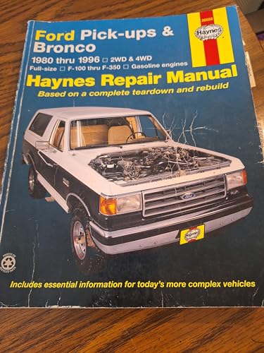 Stock image for Ford Pick-ups and Bronco Automotive Repair Manual 1980 thru 1996, 2WD & 4WD, Full-size, F-100 Thru F-350, Gasoline Engines for sale by Sessions Book Sales