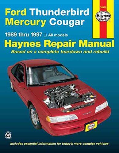 Beispielbild fr Ford Thunderbird & Mercury Cougar Automotive Repair Manual: Models Covered : All Ford Thunderbird and Mercury Cougar Models 1989 Through 1996 (Haynes Auto Repair Manuals) zum Verkauf von Symbilbooks