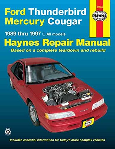 Stock image for Ford Thunderbird & Mercury Cougar Automotive Repair Manual: Models Covered : All Ford Thunderbird and Mercury Cougar Models 1989 Through 1996 (Haynes Auto Repair Manuals) for sale by Symbilbooks