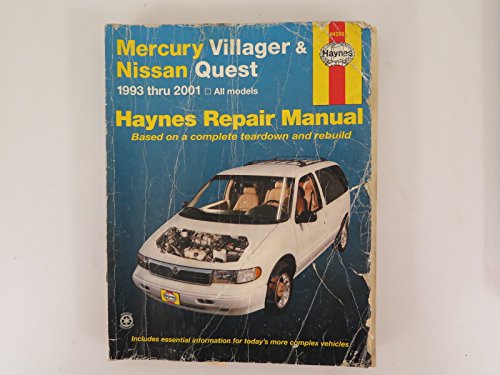 Stock image for Haynes Mercury Villager and Nissan Quest: 1993 Thru 1998 (Haynes Automotive Repair Manual Series) for sale by Half Price Books Inc.