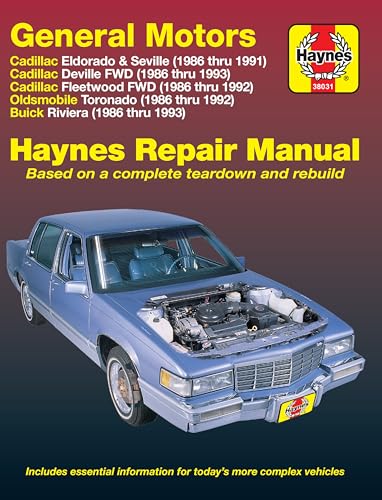 Beispielbild fr GM Cadillac Eldorado, Seville, Deville, Fleetwood (Fwd) Oldsmobile Tornado and Buick Riviera Automotive Repair Manual zum Verkauf von Blackwell's