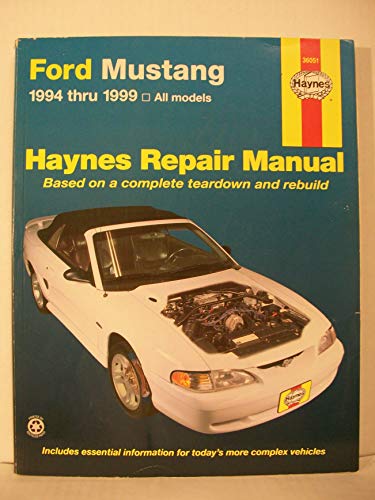 Stock image for Haynes Ford Mustang Repair Manual: 1994 Thru 1999 All Models (Haynes Automotive Repair Manual Series) for sale by Front Cover Books