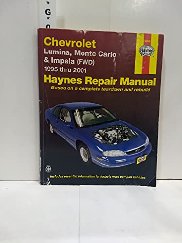 Imagen de archivo de Chevrolet Lumina, Monte Carlo and Front Wheel Drive Impala, 1995-2001 a la venta por Better World Books