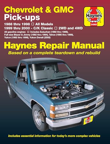 Imagen de archivo de Chevrolet GMC Full-size Pick-ups (88-98) C/K Classics (99-00) Haynes Repair Manual (Does not include information specific to diesel engines. . exclusion noted.) (Haynes Repair Manuals) a la venta por Seattle Goodwill