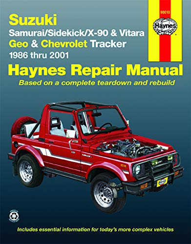 Beispielbild fr Suzuki Samurai/Sidekick/X-90/Vitara &amp; Geo/Chevrolet Tracker Automotive Repair Manual zum Verkauf von Blackwell's