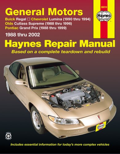 Stock image for General Motors: Buick Regal, Chevrolet Lumina, Olds Cutlas Supreme Pontiac Grand Prix, 1988-2002 Haynes Repair Manual for sale by Front Cover Books