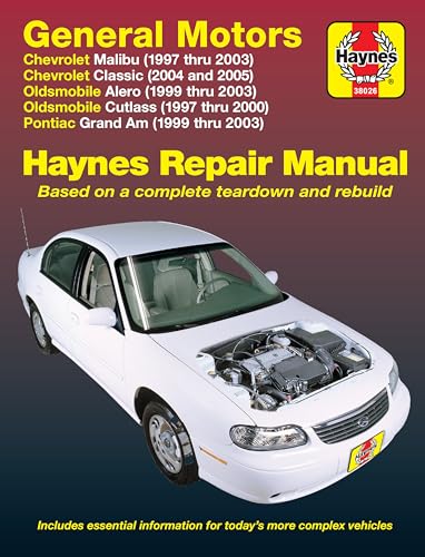 Beispielbild fr General Motors Malibu, Classic, Alero, Cutlass, Grand Am 1997 Thru 2003 Haynes Repair Manual Chevrolet Malibu (1997 Thru 2003) Chevrolet Classic (2004 and 2005) Oldsmobile Alero (1999 Thru 2003) Oldsmobile Cutlass (1997-2000) Pontiac Grand Am (1999 Thru 2003) zum Verkauf von TextbookRush