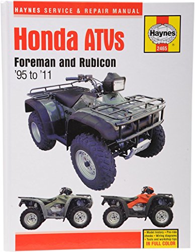 Honda Forman & Rubicon 400/450/500 ATVâ€™S 1995 Thru 2007 (Owners Workshop Manual) (9781563926563) by Haynes