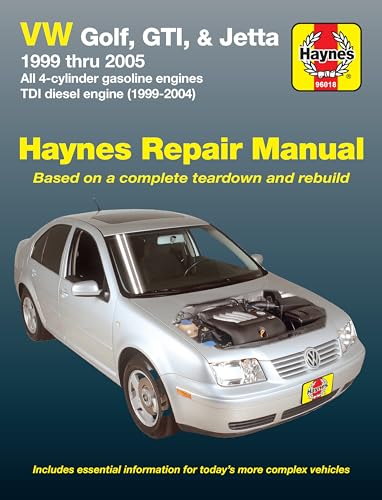 Imagen de archivo de VW Golf, GTI, Jetta, 99 Thru 05, Automotive Repair Manual (all 4-cylinder gas engines; TDI diesel engine, 1999-2004) a la venta por Goodwill Books