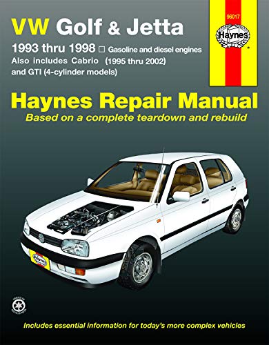 Stock image for VW Golf, GTI Jetta (93-98),Cabrio (95-02), with 1.8L 2.0L Gas Engines 1.9L Diesel Engine Haynes Repair Manual (Does not include 2.8L VR6 engine.) Haynes, John H for sale by Goodwill
