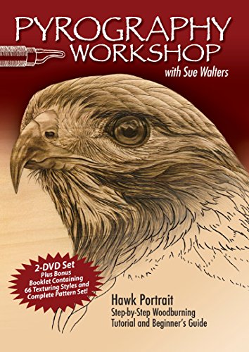 9781565234413: Pyrography Workshop with Sue Walters DVD: Hawk Portrait Step-By-Step Woodburning Tutorial and Beginner's Guide [USA]