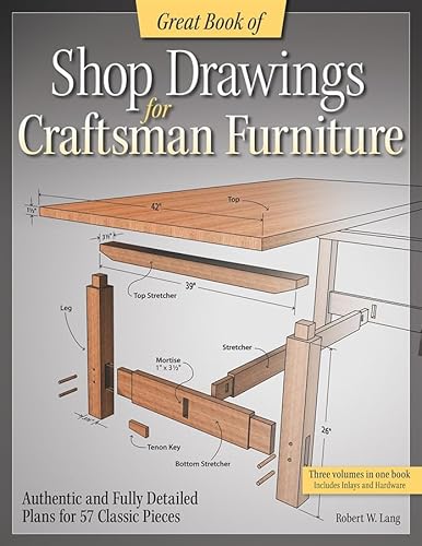 Beispielbild fr Great Book of Shop Drawings for Craftsman Furniture: Authentic and Fully Detailed Plans for 57 Classic Pieces zum Verkauf von WorldofBooks