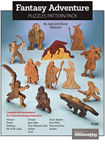 Stock image for Fantasy Adventure Puzzles Pattern Pack (Fox Chapel Publishing) 14 Full-Size Scroll Saw Woodworking Patterns for Wizards, Halflings, Dwarves, Elves, Dragons, Goblins, Trolls, Dire Wolves, and More for sale by GF Books, Inc.