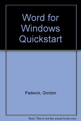 9781565297906: Word for Windows Quickstart