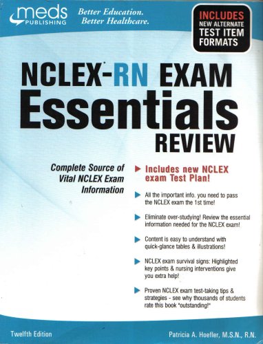 Imagen de archivo de NCLEX-RN Exam Essentials Review 12th edition by Patricia A Hoefler (2006) Paperback a la venta por Wonder Book