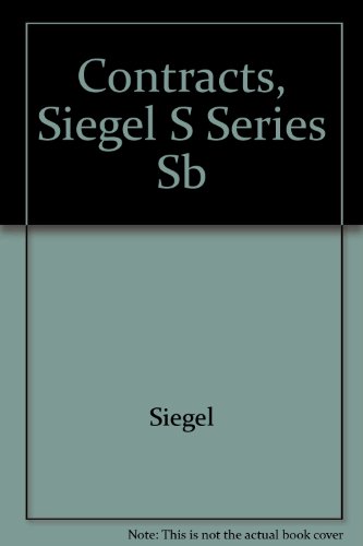 Stock image for Contracts, Siegel S Series Sb for sale by Irish Booksellers
