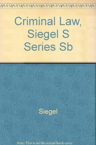 Imagen de archivo de Siegel's Criminal Law a la venta por The Yard Sale Store