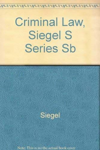Stock image for Criminal Law, Siegel's Series for sale by ThriftBooks-Atlanta