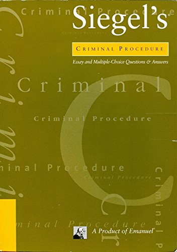 Criminal Procedure (Siegel's Series) (9781565423480) by Lazar Emanuel