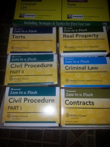Law in a Flash 1st Year Law Set: 6 Packs of Flashcards and Book (9781565425965) by Emanuel, Lazar; Walton, Kimm