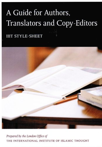 9781565642829: A Guide for Authors, Translators and Copy-editors: IIIT Stlye Sheet