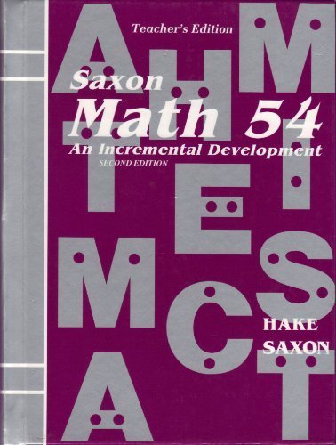 Beispielbild fr Saxon Math 5/4 Special Populations: Teacher Edition 2001 zum Verkauf von HPB-Red