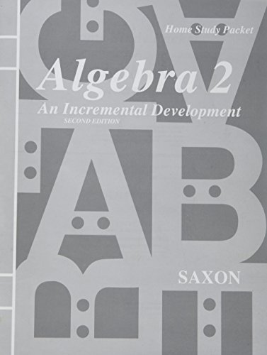 Beispielbild fr Homeschool Packet for Algebra 2: An Incremental Development, 2nd Edition (Saxon Algebra) zum Verkauf von SecondSale