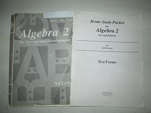 Beispielbild fr Saxon Math Algebra 2 (Second Edition): Homeschool Packet Test Forms zum Verkauf von Giant Giant