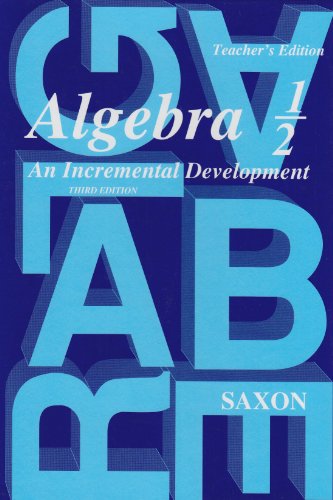 Imagen de archivo de Algebra 1/2 Teacher Edition a la venta por HPB-Red
