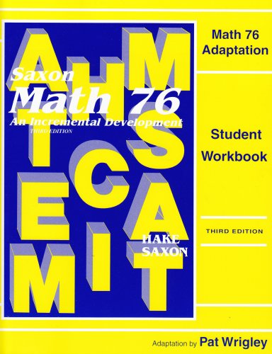 Workbook Master: Adaptations (Saxon Math 7/6 Special Populations) (9781565772991) by WRIALEY