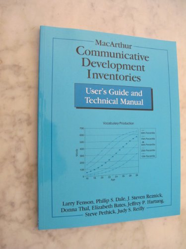 Stock image for Macarthur Communicative Development Inventories: Users Guide and Technical Manual for sale by Friends of  Pima County Public Library