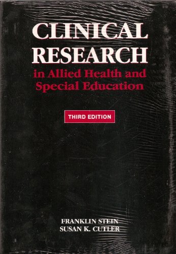 Imagen de archivo de Clinical Research in Allied Health and Special Education a la venta por Ergodebooks